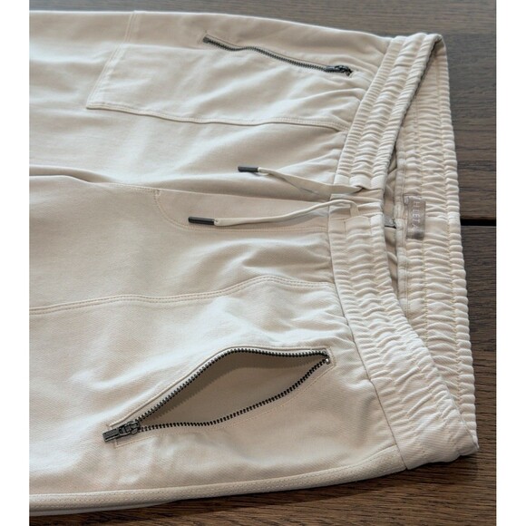 Athleta Farallon Jogger Pants Women’s Sz 14P Cream Zip Detail Drawstring Waist - Picture 5 of 15